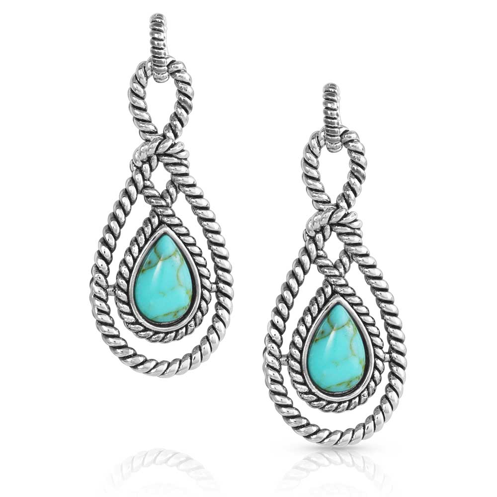 BOWLINE KNOT EARRINGS W/ TURQUOISE -20% OFF
