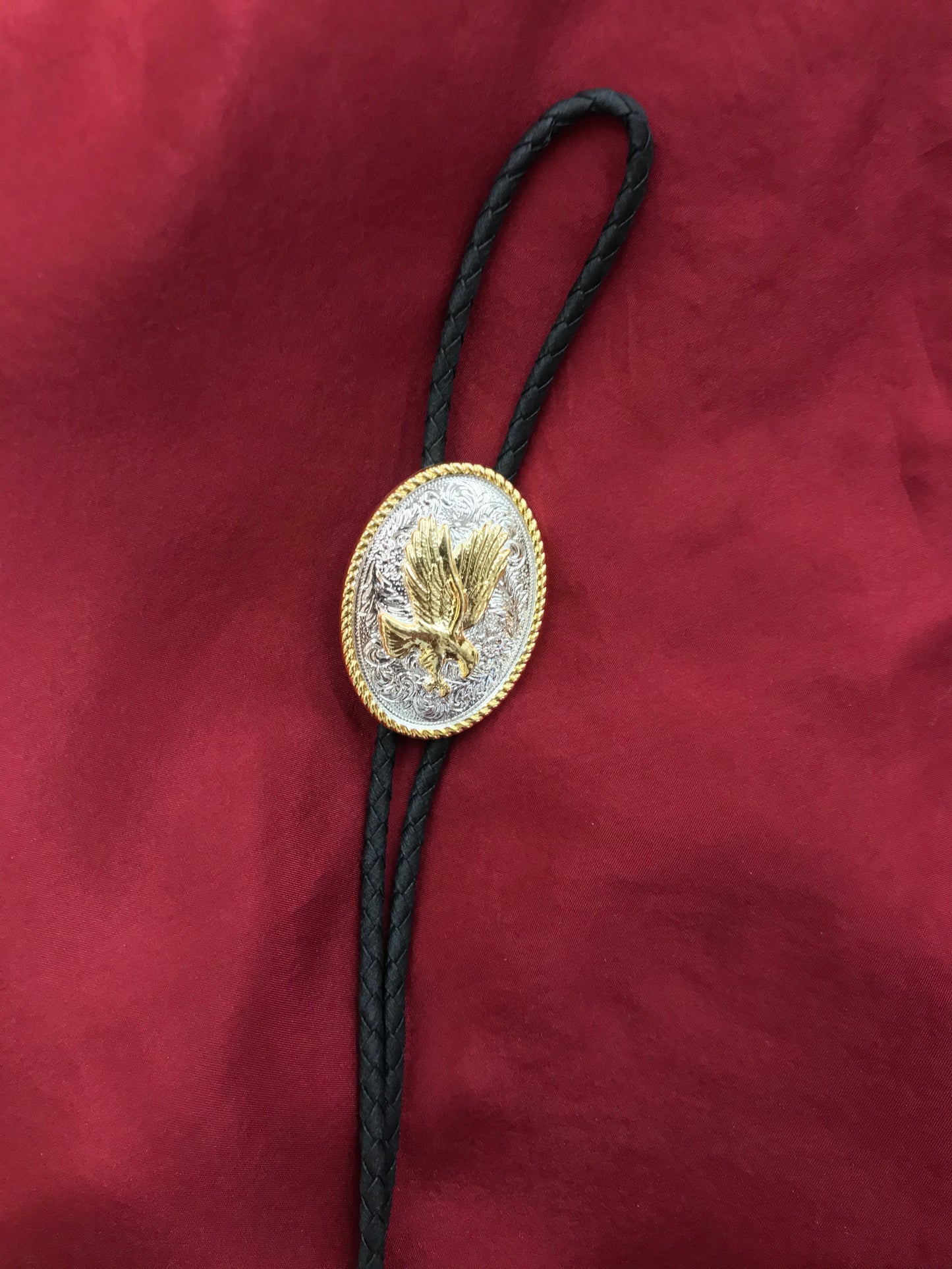 SILVER BOLO W/ GOLD EAGLE