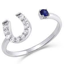 OPEN HORSESHOE RING WITH STONE -20% OFF
