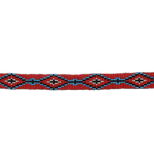 TWISTER BEADED STRETCH HATBAND - RED