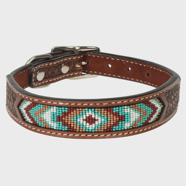 BEADED AZTEC DOG COLLAR