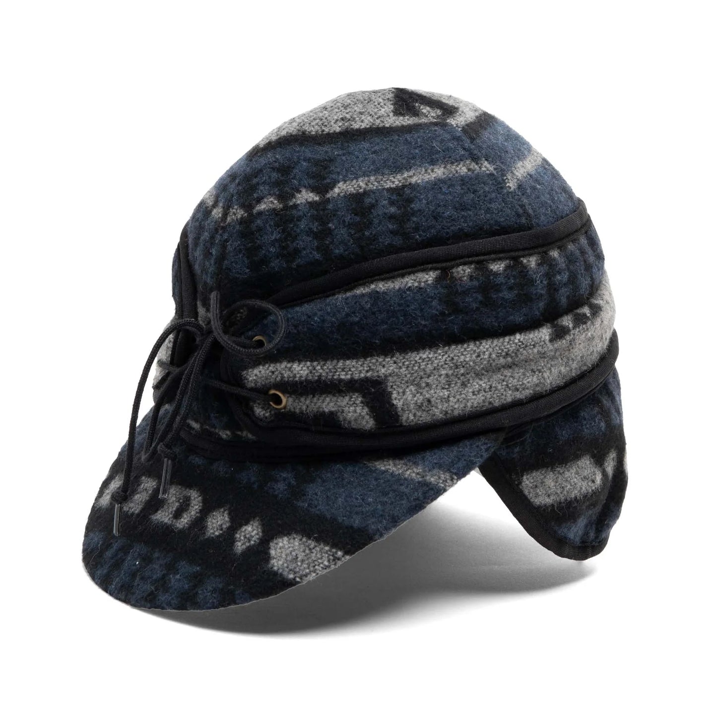 AZTEC WOOL BLEND RAILROAD HAT- NAVY MIX