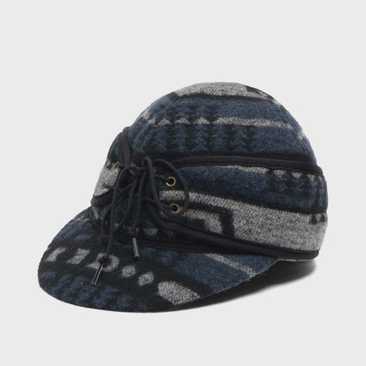 AZTEC WOOL BLEND RAILROAD HAT- NAVY MIX