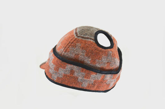 LADIES NAVAJO RAILROAD HAT W/ PONYTAIL HOLE- ORANGE MIX