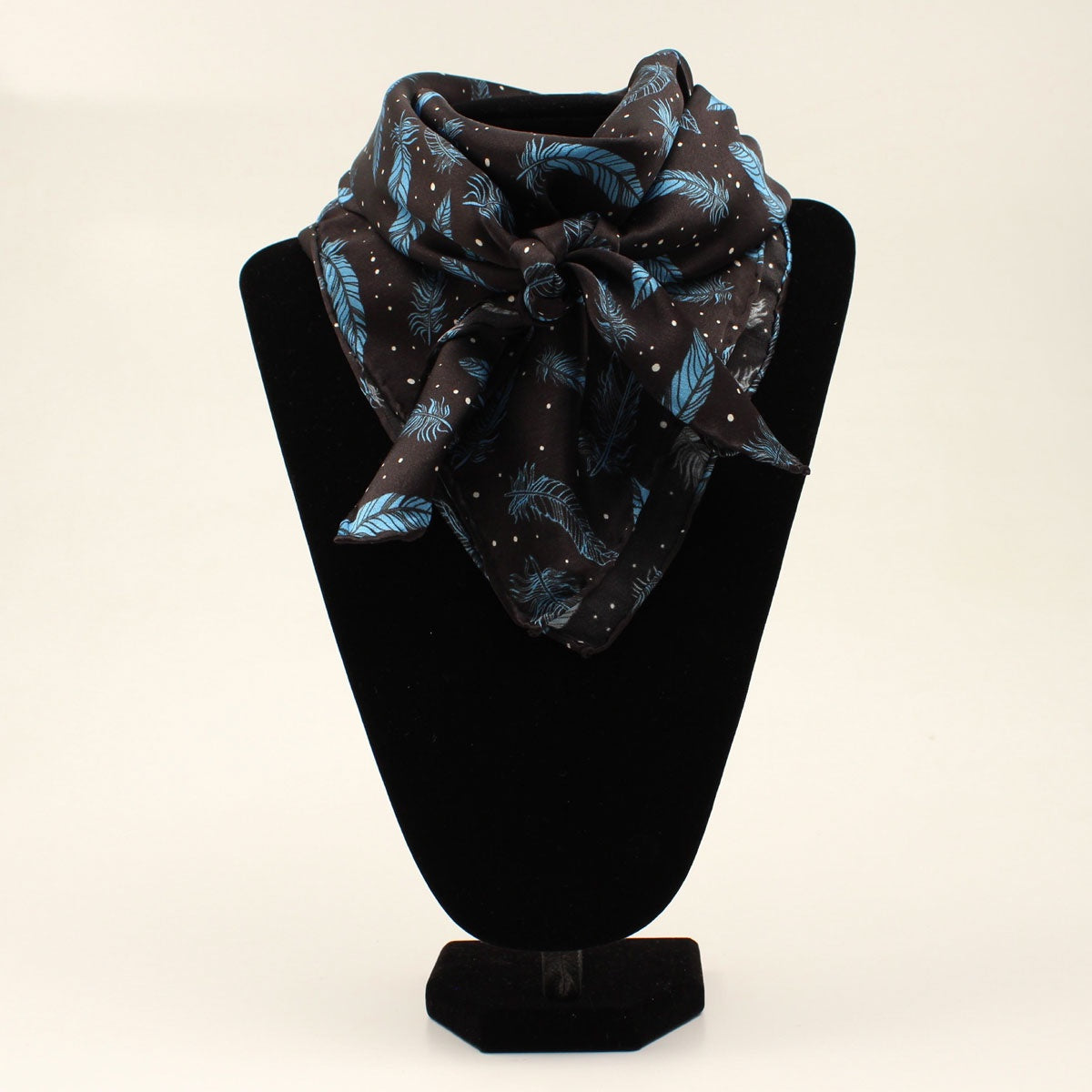 BLACK/BLUE FEATHER WILD RAG