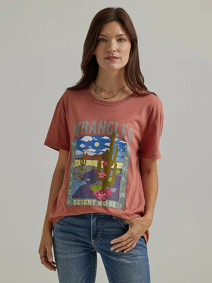 LADIES WRANGLER DESERT ROSE TSHIRT