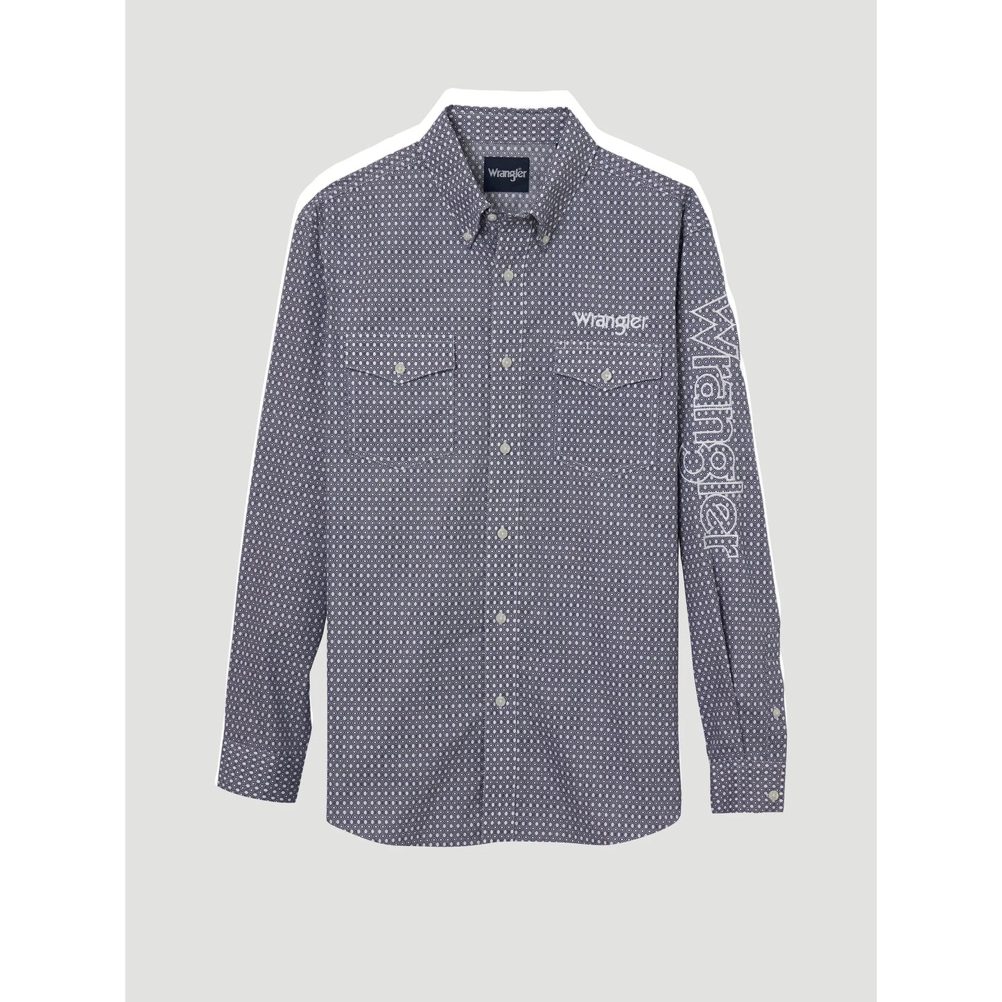 MENS WRANGLER LOGO NAVY SHIRT