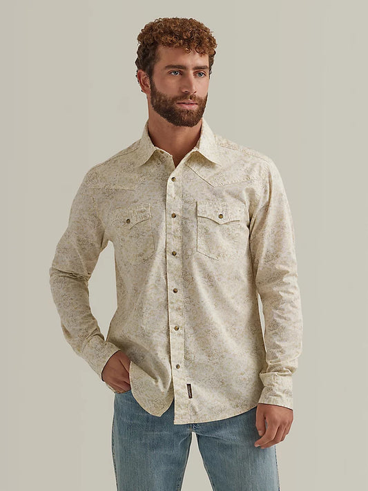 MENS WRANGLER RETRO OFF WHITE SHIRT