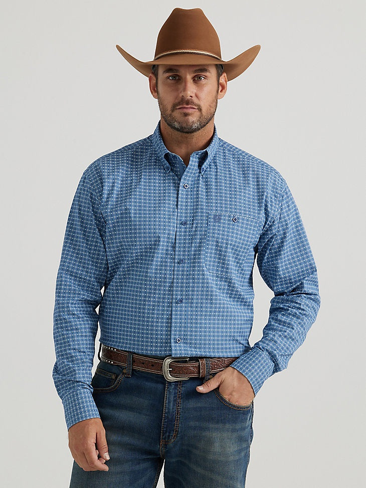 MENS GEORGE STRAIGHT STONY BLUE CHAIN SHIRT -40% OFF