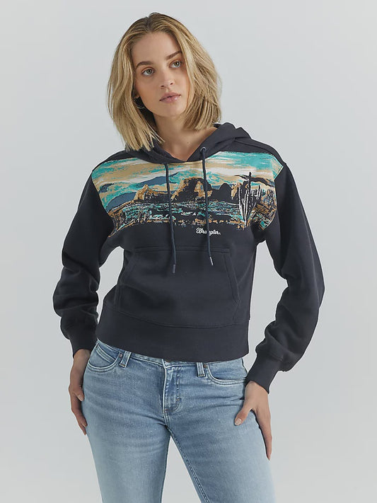 LADIES WRANGLER LANDSCAPE GRAPHIC HOODIE