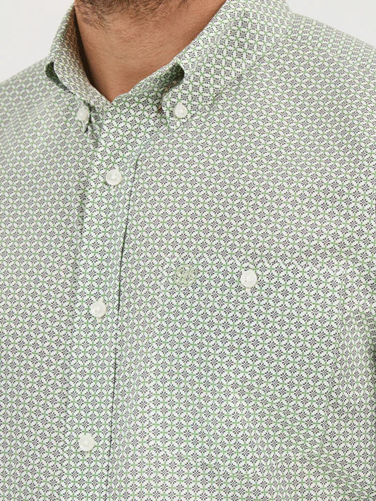 MENS WRANGLER GREEN CLASSIC BUTTON SHIRT