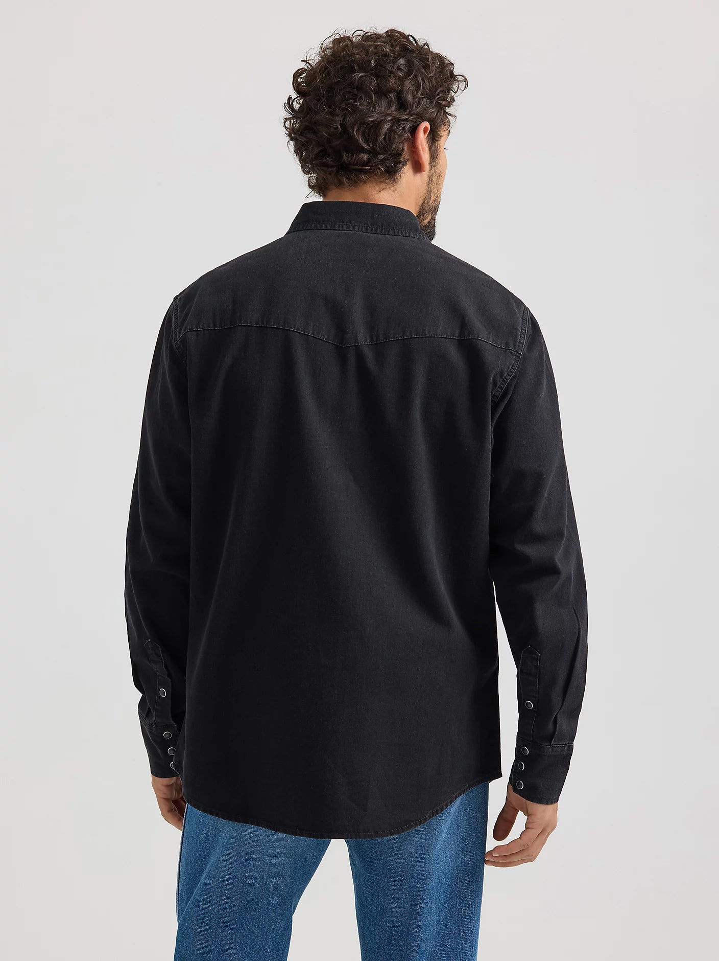 MENS CLASSIC DENIM SNAP SHIRT- BLACK