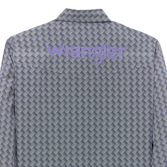 MENS WRANGLER NAVY/PURPLE LOGO SHIRT