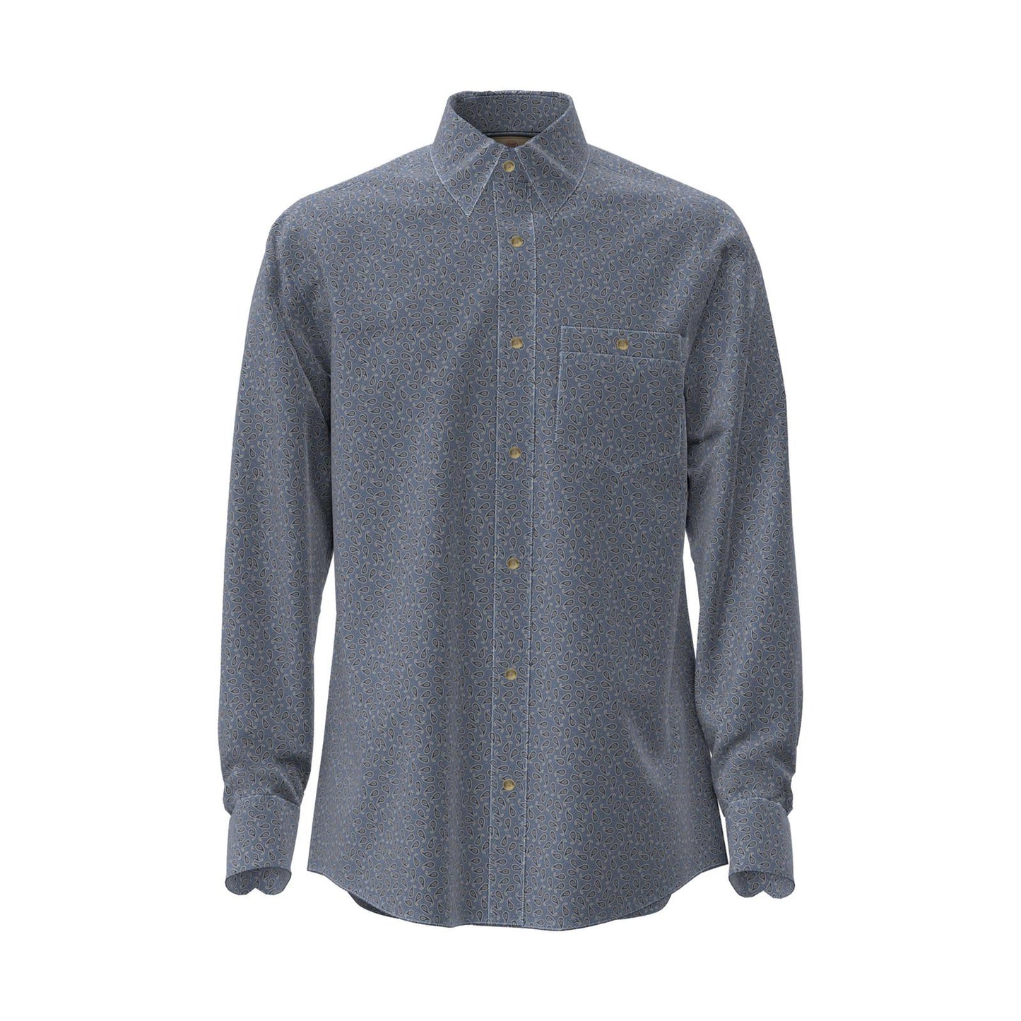 MENS CLASSIC RELAXED FIT BLUE PAISLEY SHIRT