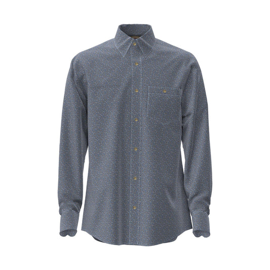 MENS CLASSIC RELAXED FIT BLUE PAISLEY SHIRT