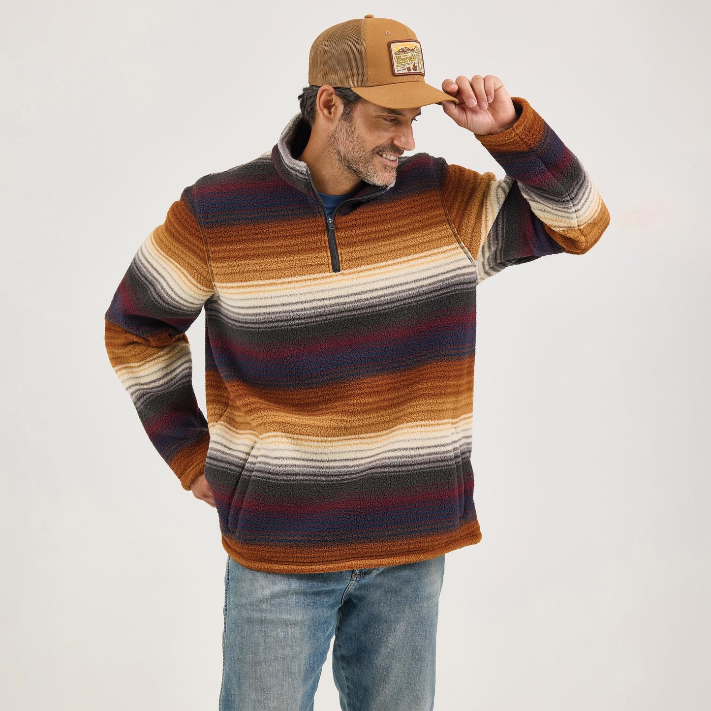 MENS WRANGLER 1/4 ZIP SHERPA PULLOVER