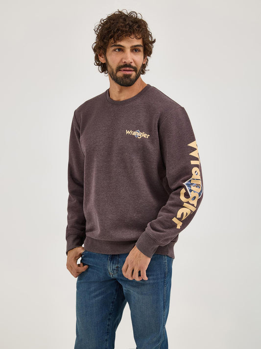 MENS WRANGLER BROWN CREWNECK