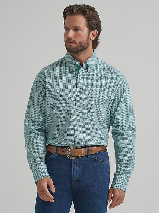 MENS GEORGE STRAIGHT TEAL SHIRT