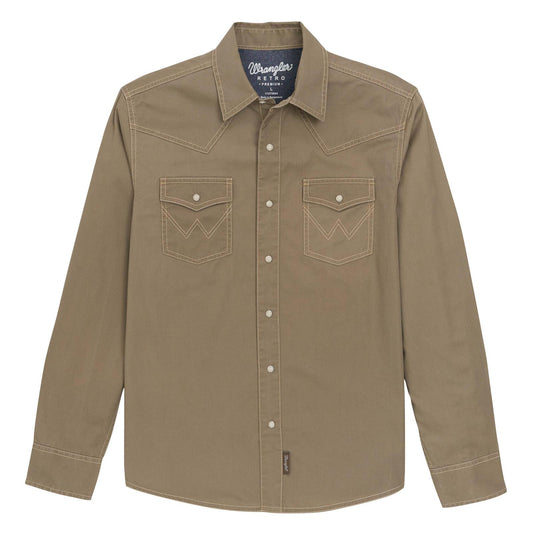 MENS RETRO TAN WESTERN SHIRT