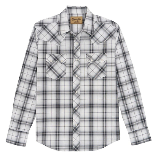MENS RETRO GREY PLAID SHIRT
