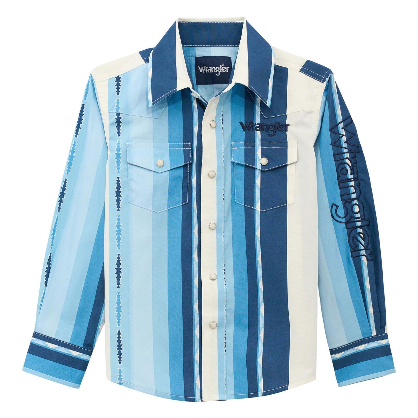 BOYS LOGO BLUE STRIPED SHIRT