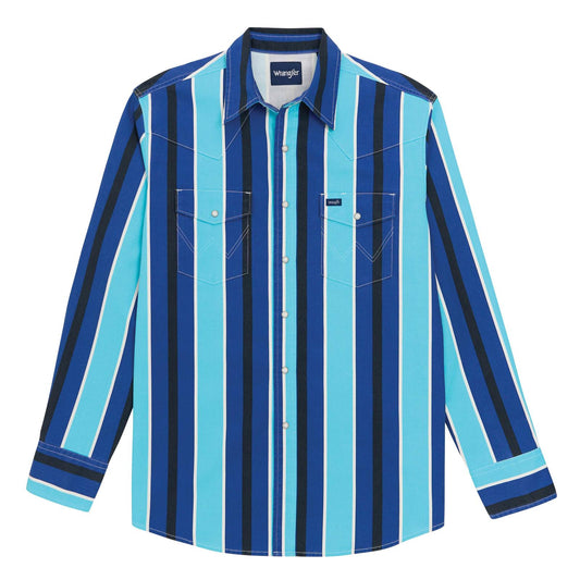 MENS VINTAGE STYLE BLUE STRIPED SHIRT