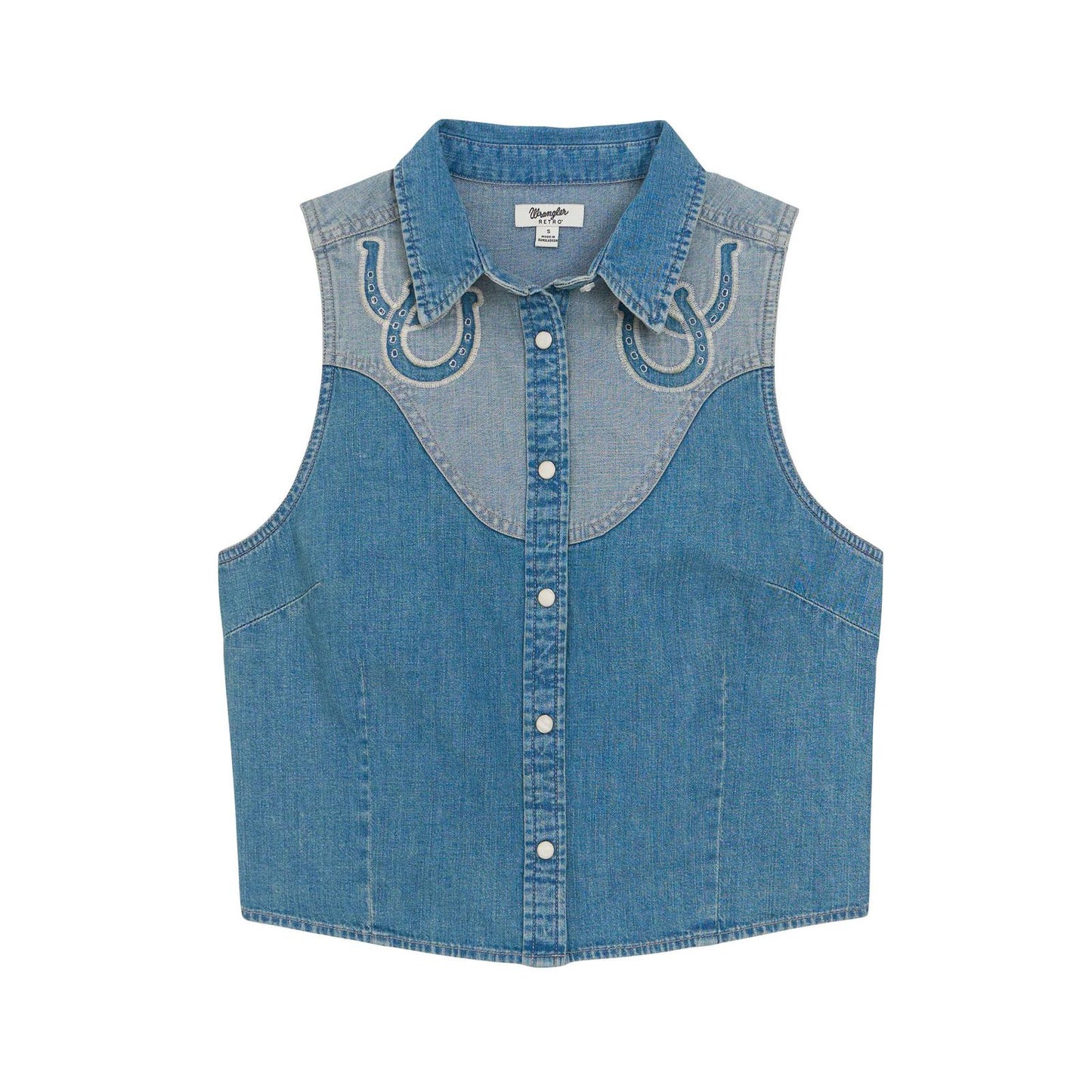 LADIES RETRO DENIM SLEEVELESS SHIRT