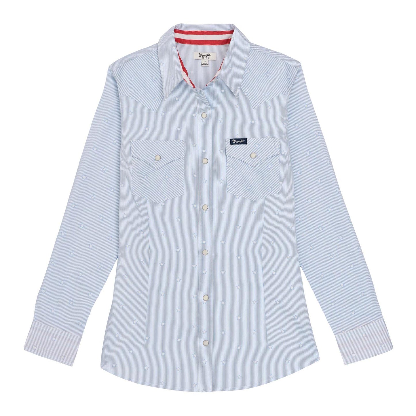 LADIES RETRO BLUE DRESS SHIRT