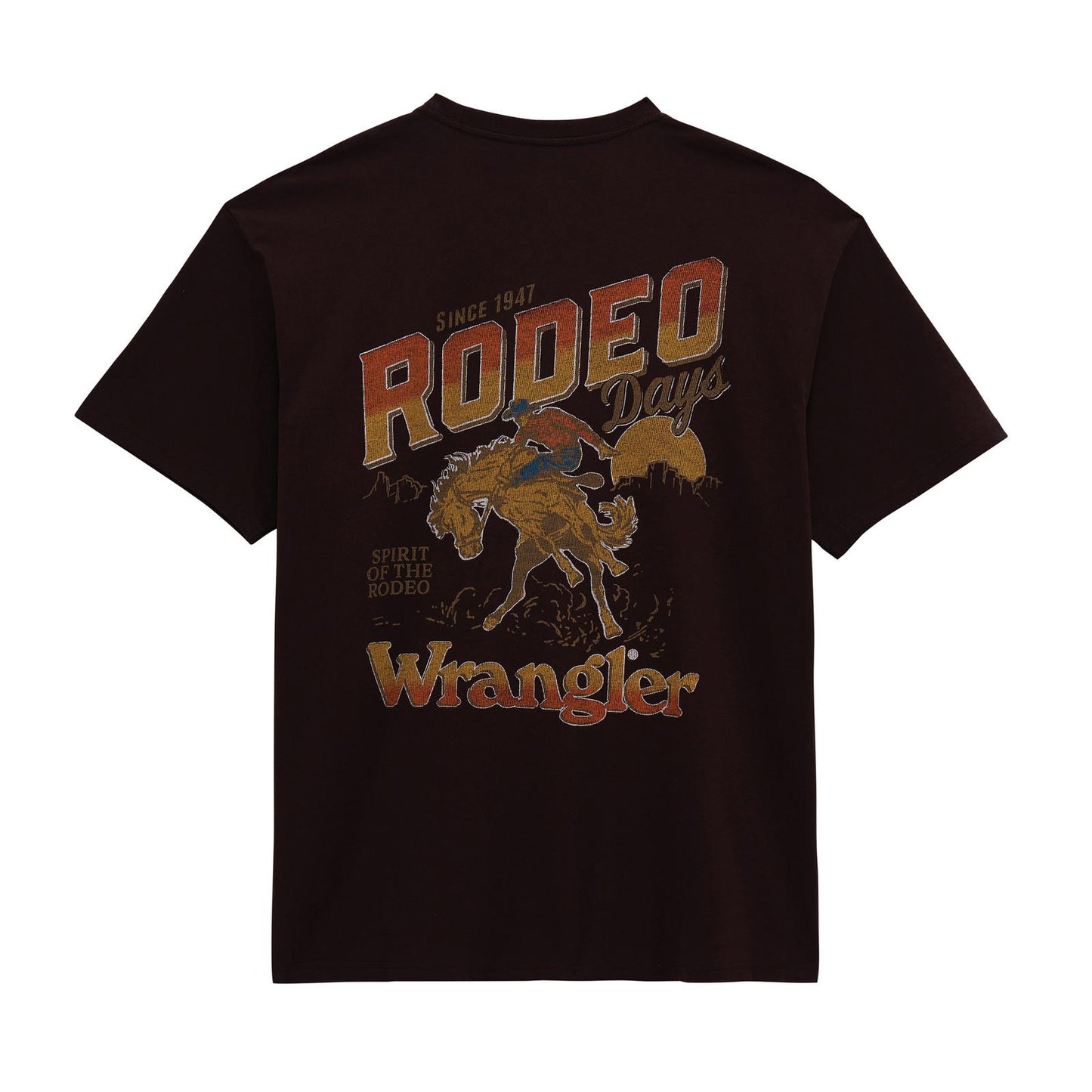 MENS WRANGLER BLACK BRONCO TSHIRT