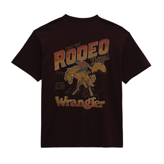 MENS WRANGLER BLACK BRONCO TSHIRT