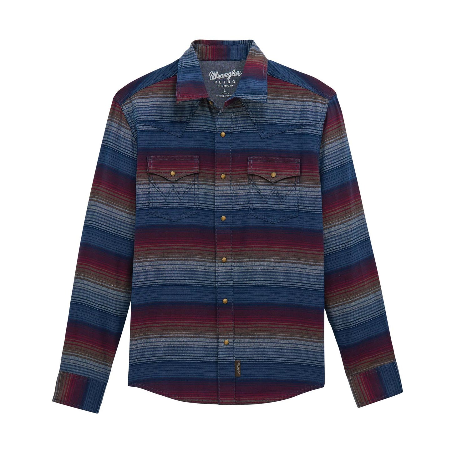 MENS WRANGLER RETRO RED/BLUE SHIRT