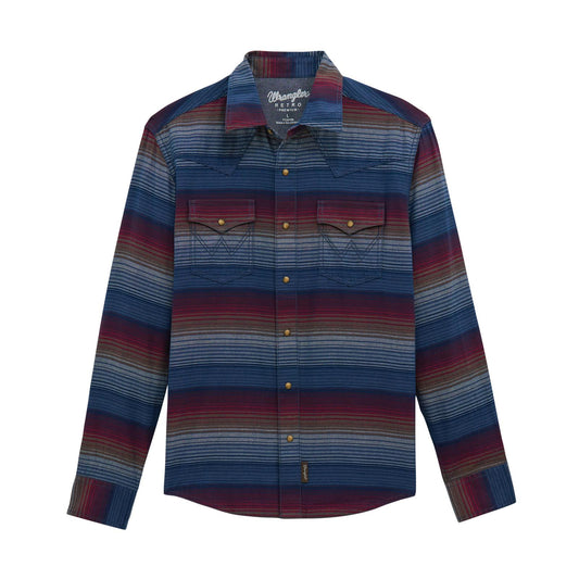 MENS WRANGLER RETRO RED/BLUE SHIRT
