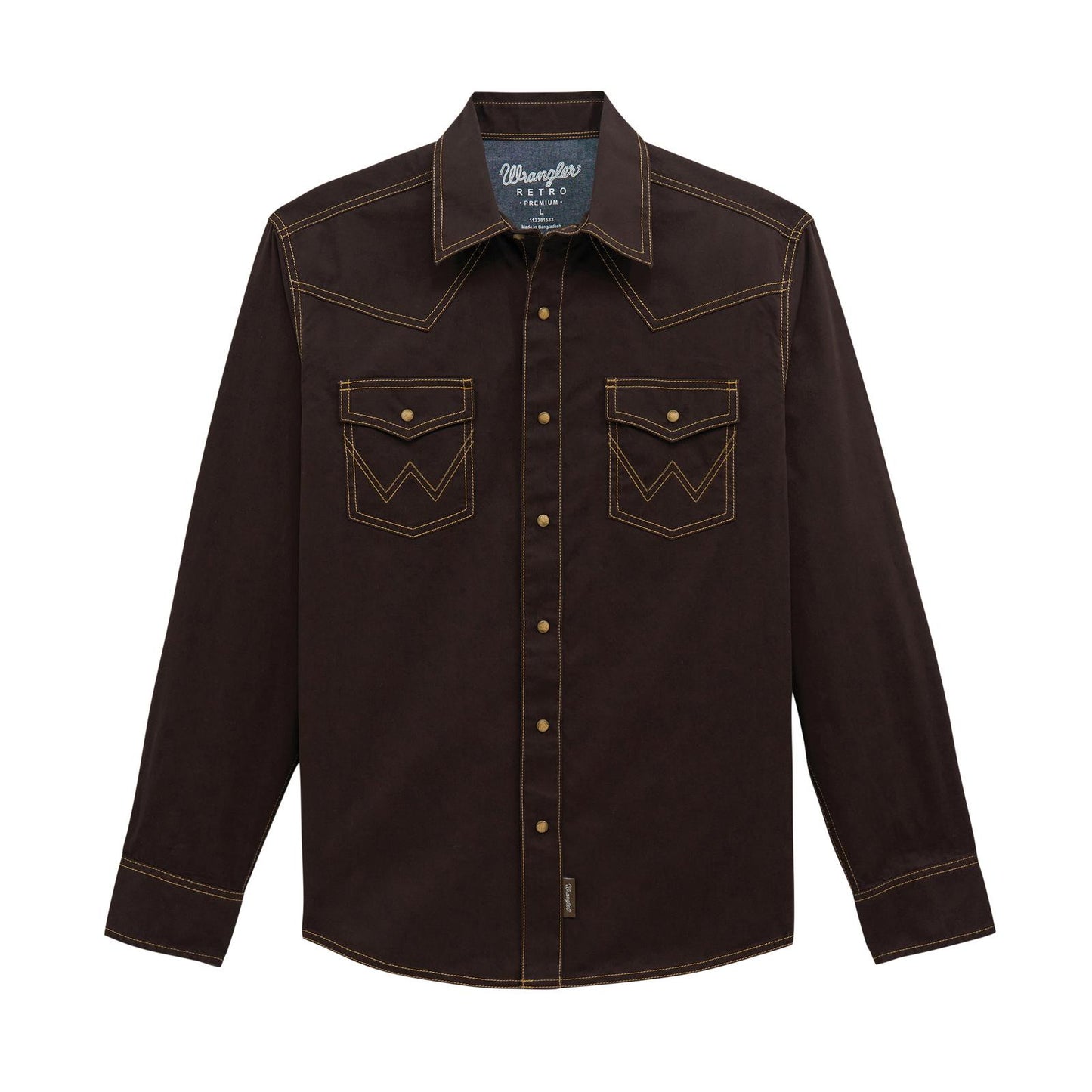 MENS WRANGLER RETRO BROWN SHIRT