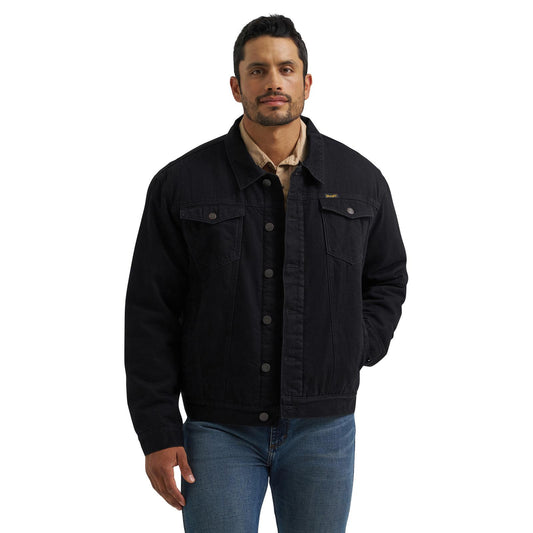 MENS WRANGLER BLACK DENIM JACKET