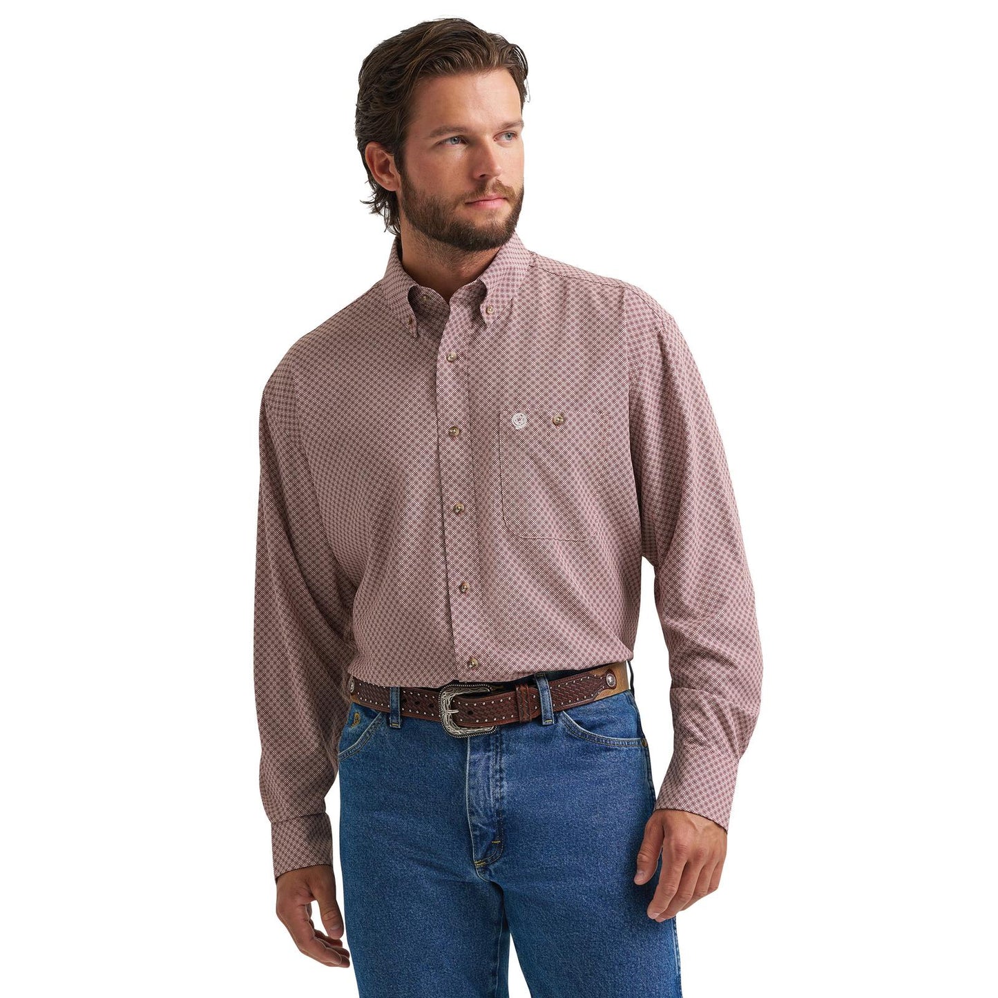 MENS WRANGLER GEORGE STRAIT RUST SHIRT