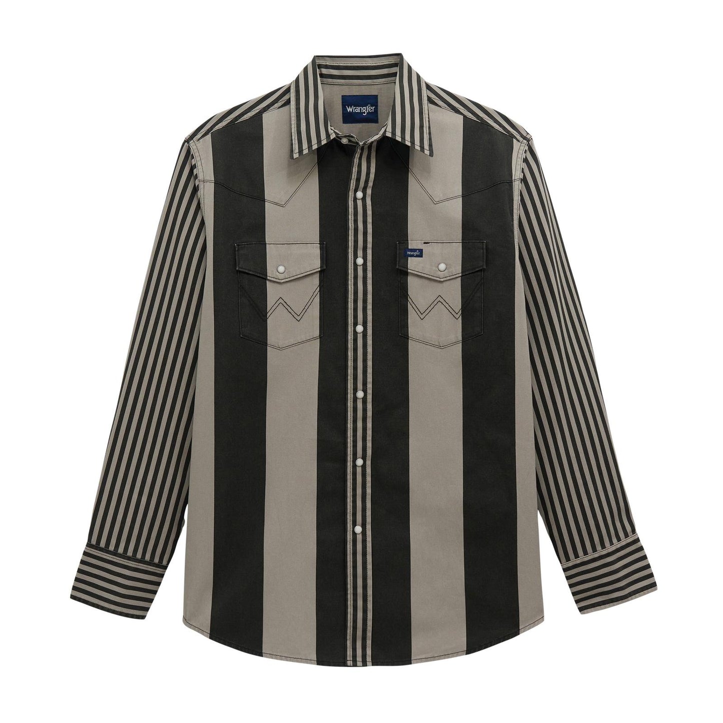MENS WRANGLER BLACK/GREY BRUSHPOPPER SHIRT