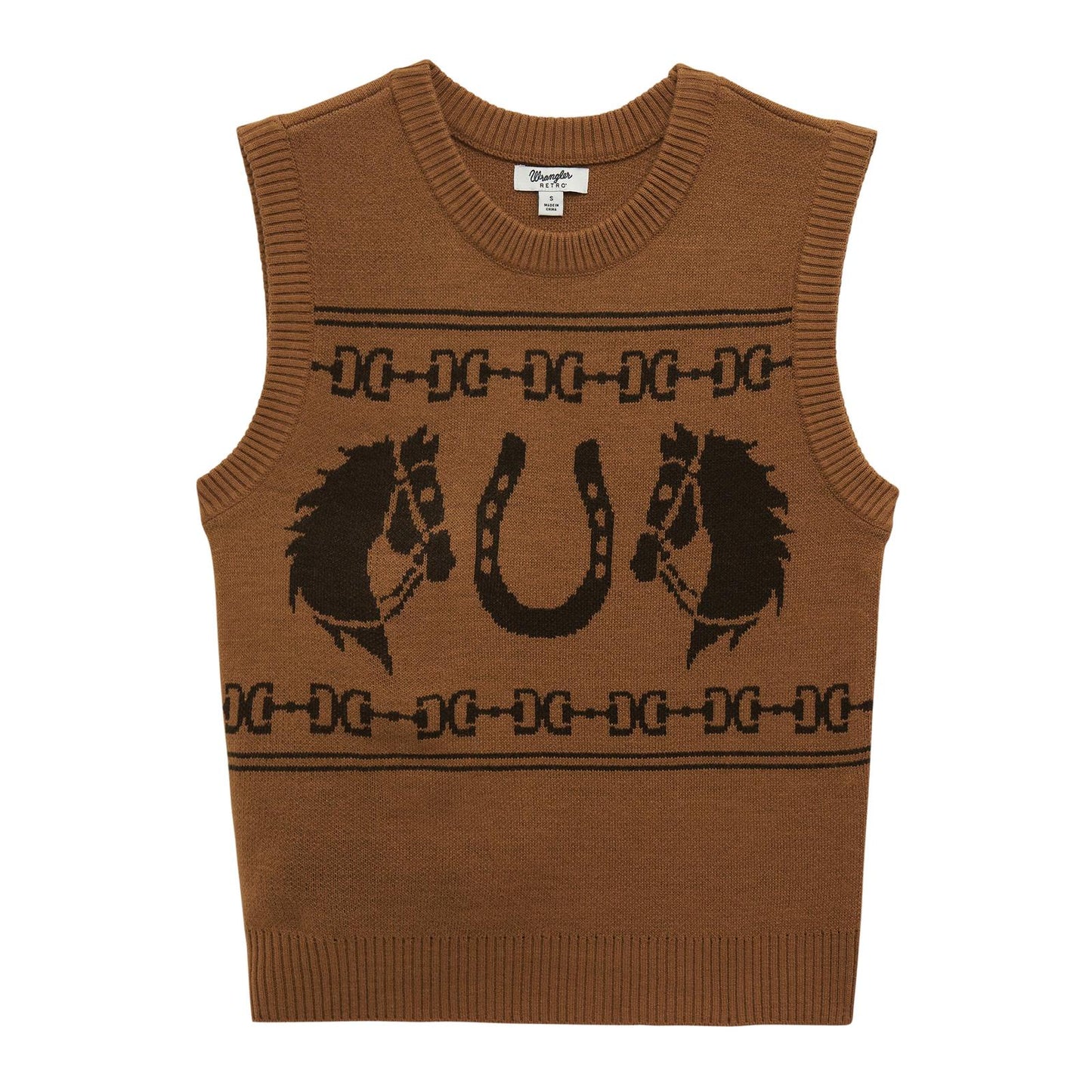 LADIES WRANGLER HORSESHOE SWEATER VEST