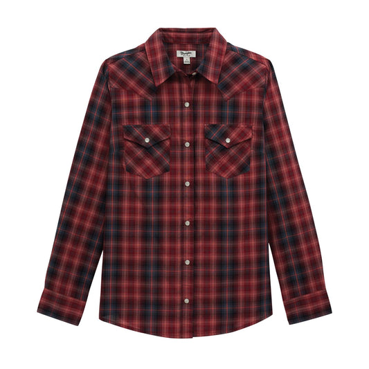 LADIES WRANGLER RED PLAID SHIRT
