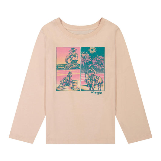 GIRLS WRANGLER SUMMER COWGIRL PINK LONG SLEEVE