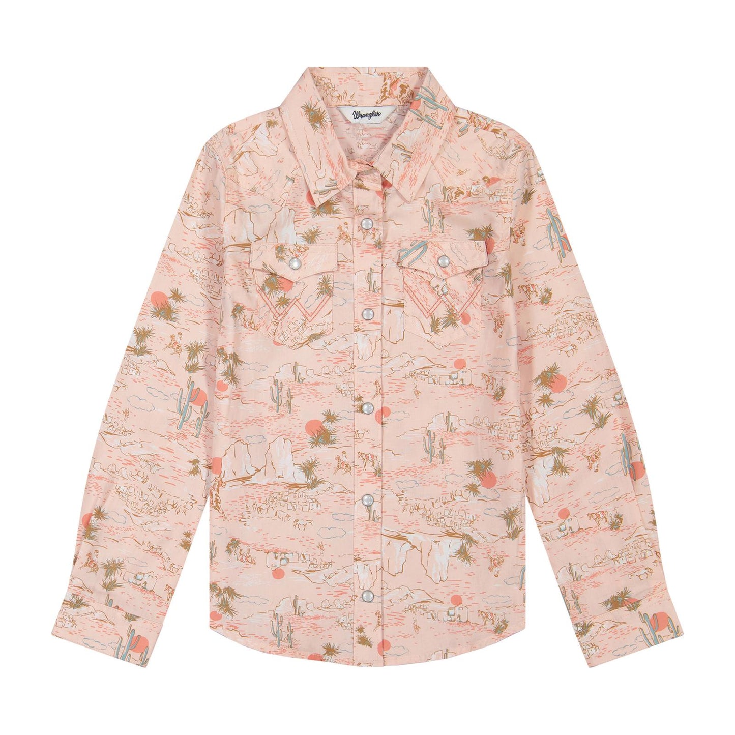 GIRLS PINK COWGIRL WESTERN SNAP SHIRT