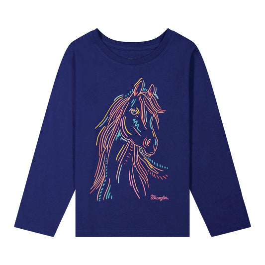 GIRLS WRANGLER PONY LONG SLEEVE SHIRT