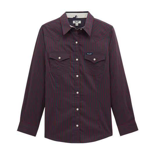 LADIES WRANGLER PURPLE SNAP SHIRT