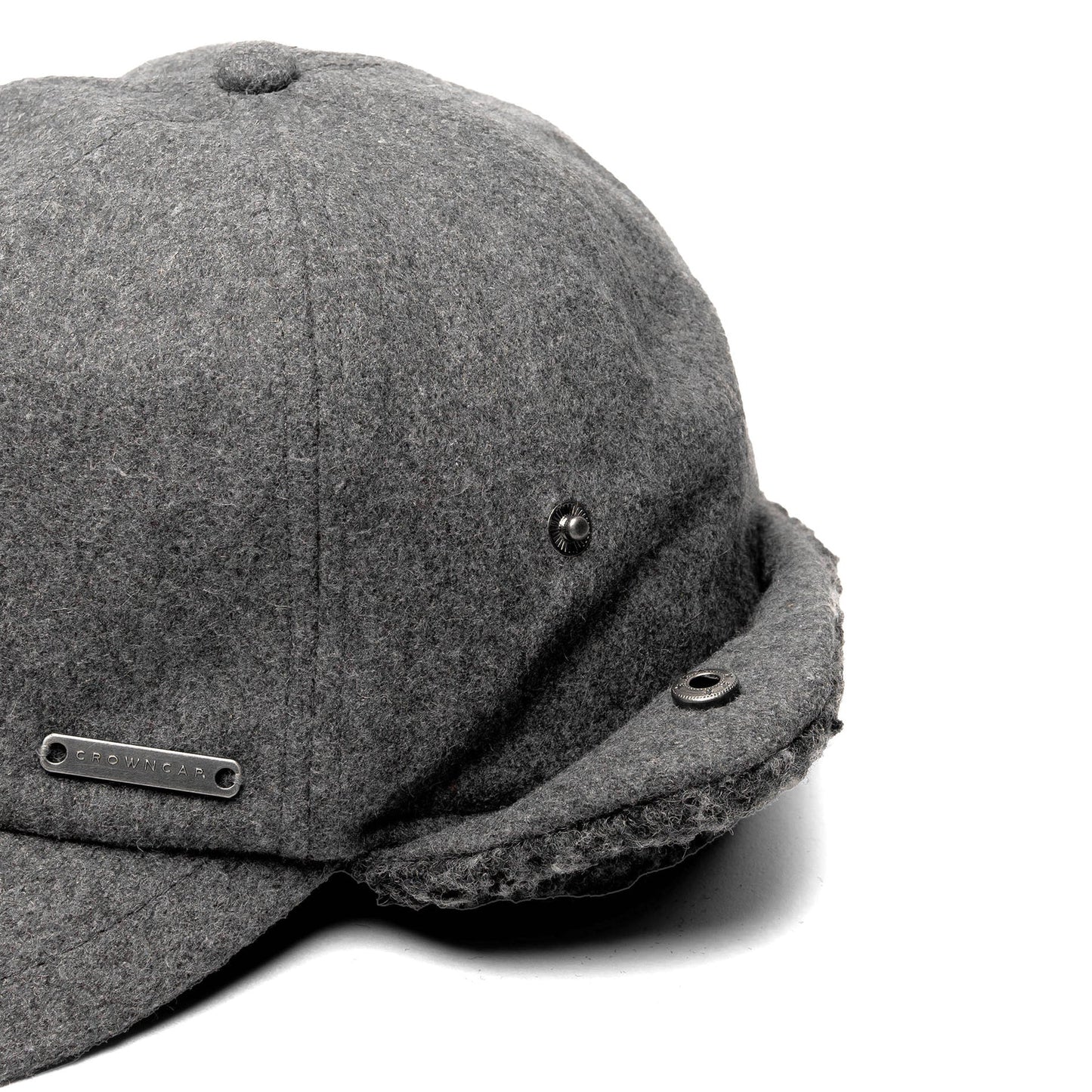 SOLID WOOL BLEND MELTON CAP- CHARCOAL