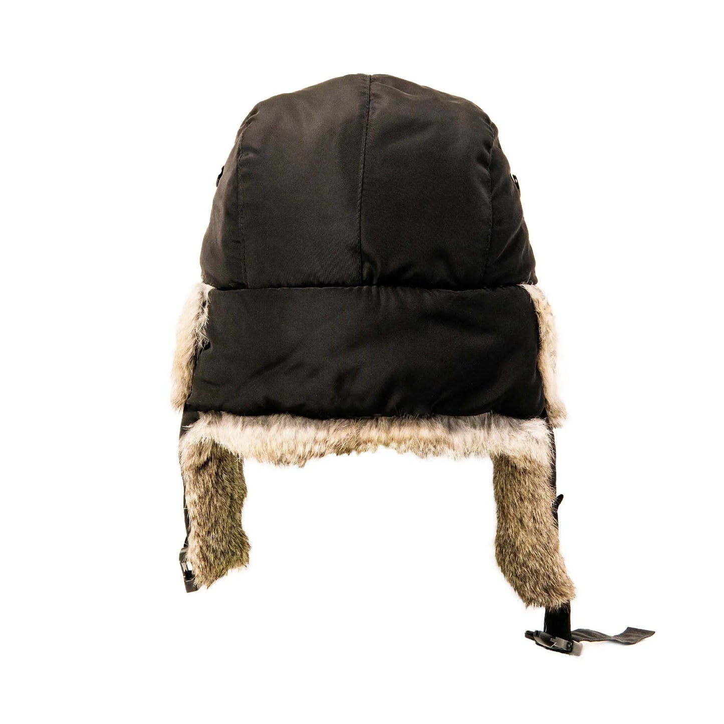 AVIATOR WITH RABBIT TRIM- BLACK/GREY