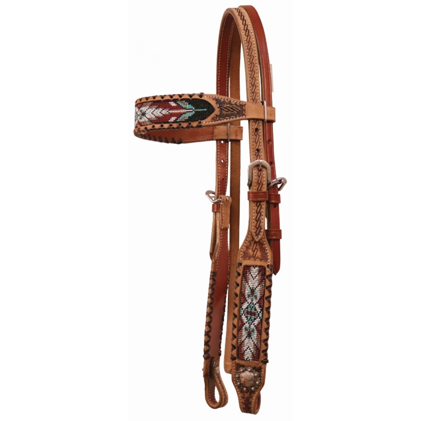 COUNTRY LEGEND FEATHER BEADED BROWBAND HEADSTALL