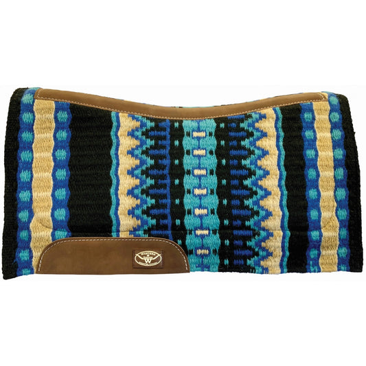 COUNTRY LEGEND RANCH CONTOUR SADDLE PAD - BLACK/TURQ