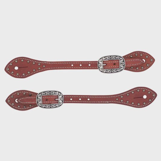 WEAVER CANYON ROSE FLARED SPUR STRAP W/SPOTS