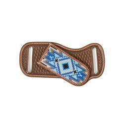 EMBROIDERED PANCAKE STYLE BASKET WEAVE KNIFE SHEATH