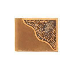 MENS BIFOLD WALLET WITH CROSS CONCHO