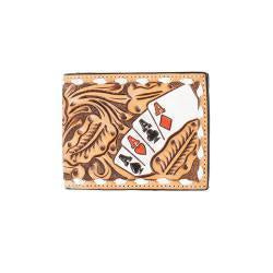 MENS BIFOLD WALLET W/ HAND PAINTED ACES